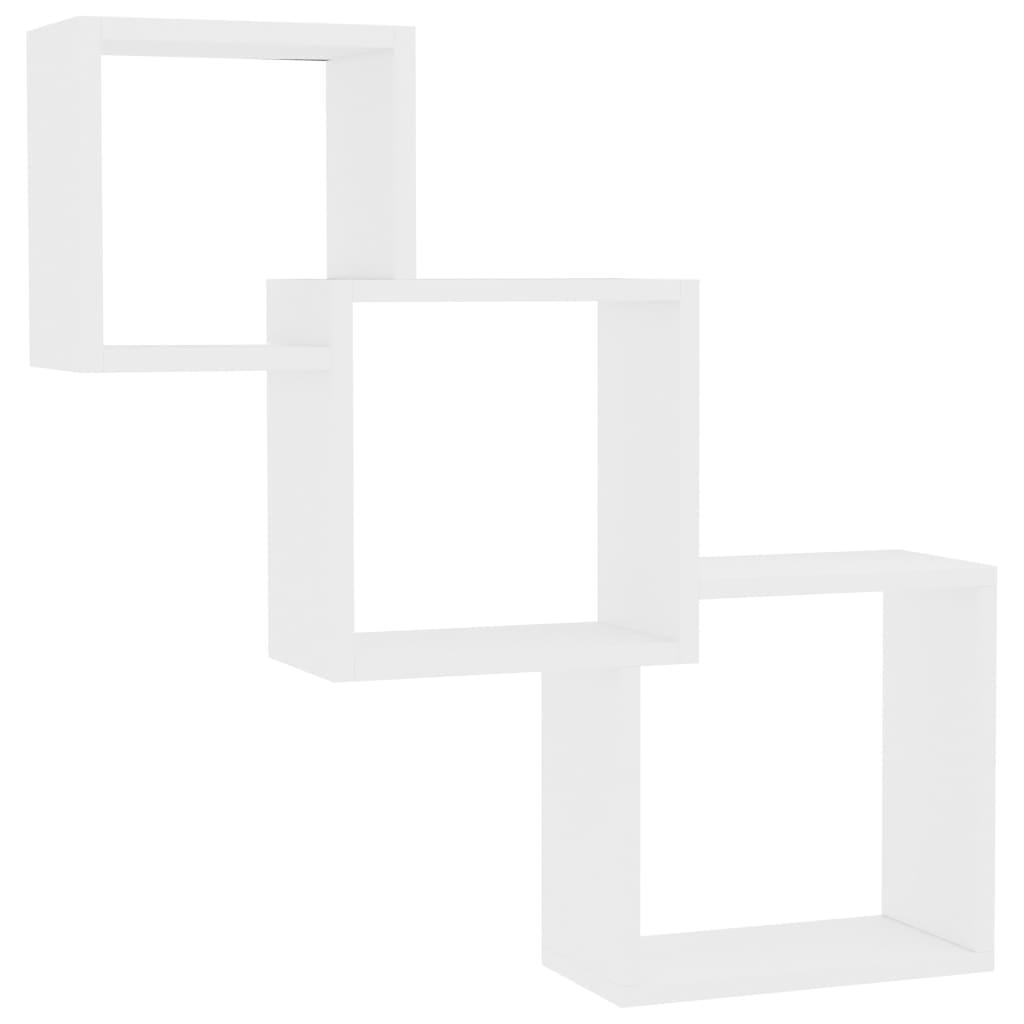 Vegghyller kubeformet hvit 68x15x68 cm sponplate