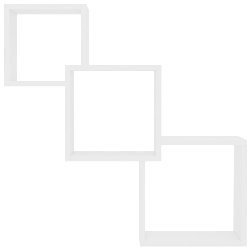 Vegghyller kubeformet hvit 68x15x68 cm sponplate