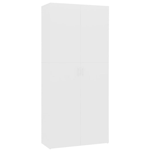 Skoskap hvit 80x35,5x180 cm konstruert tre