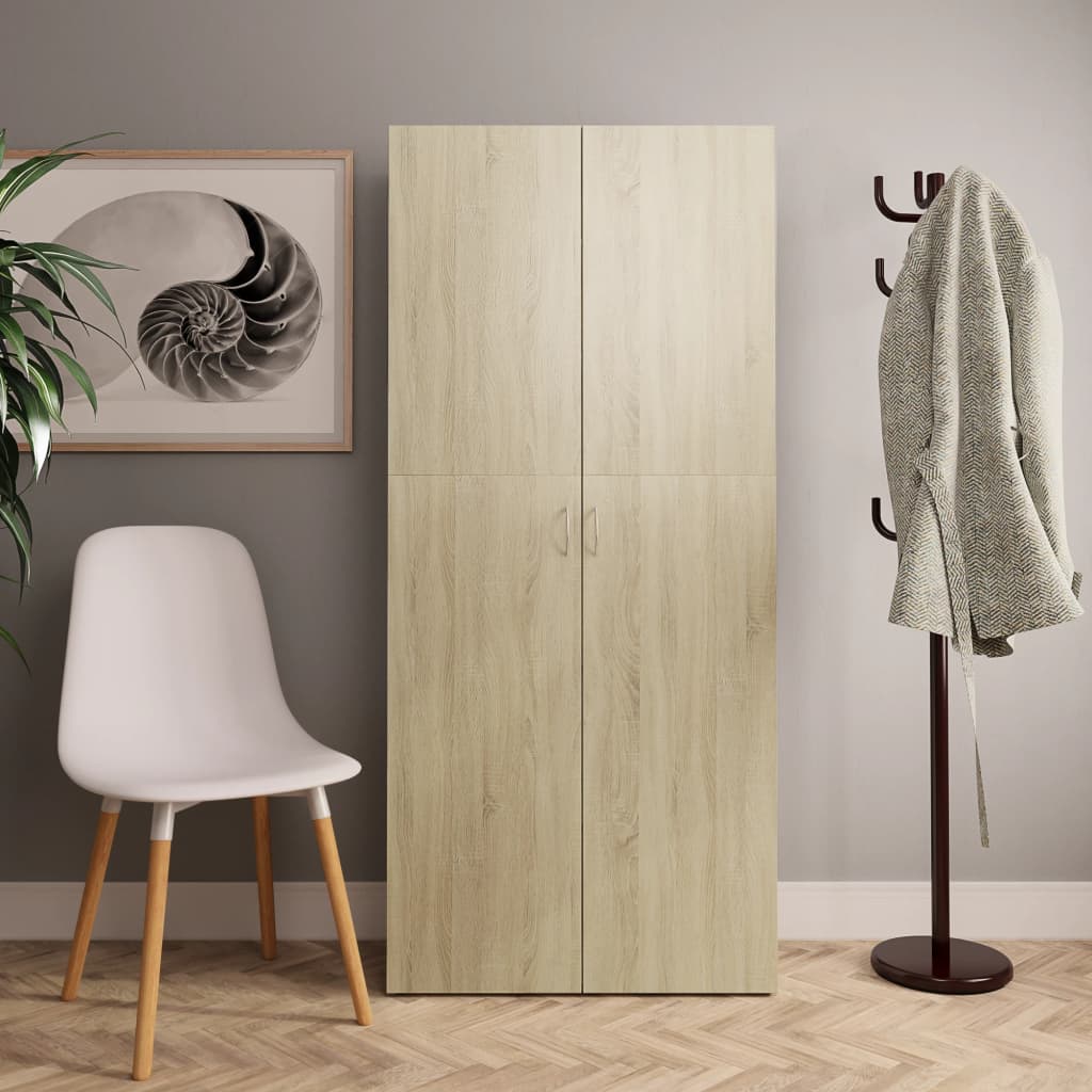 Skoskap sonoma eik 80x35,5x180 cm konstruert tre