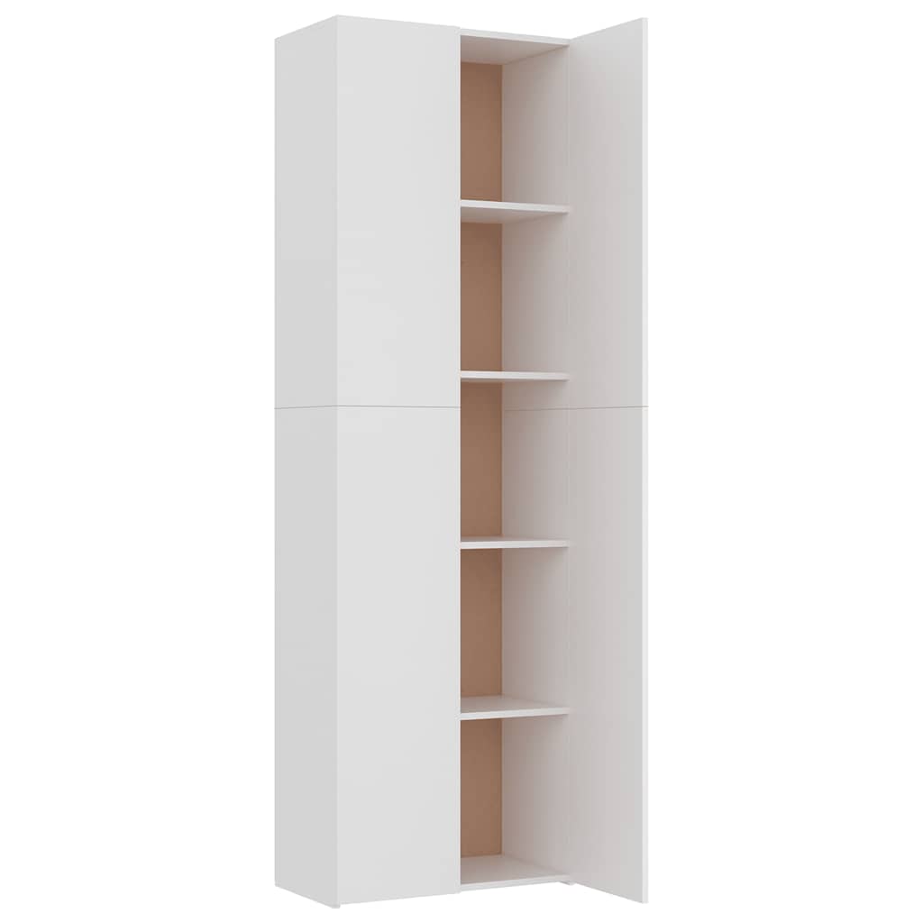 Kontorskap hvit 60x32x190 cm konstruert tre