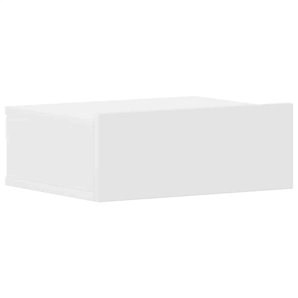 Flytende nattbord hvit 40x30x15 cm konstruert tre