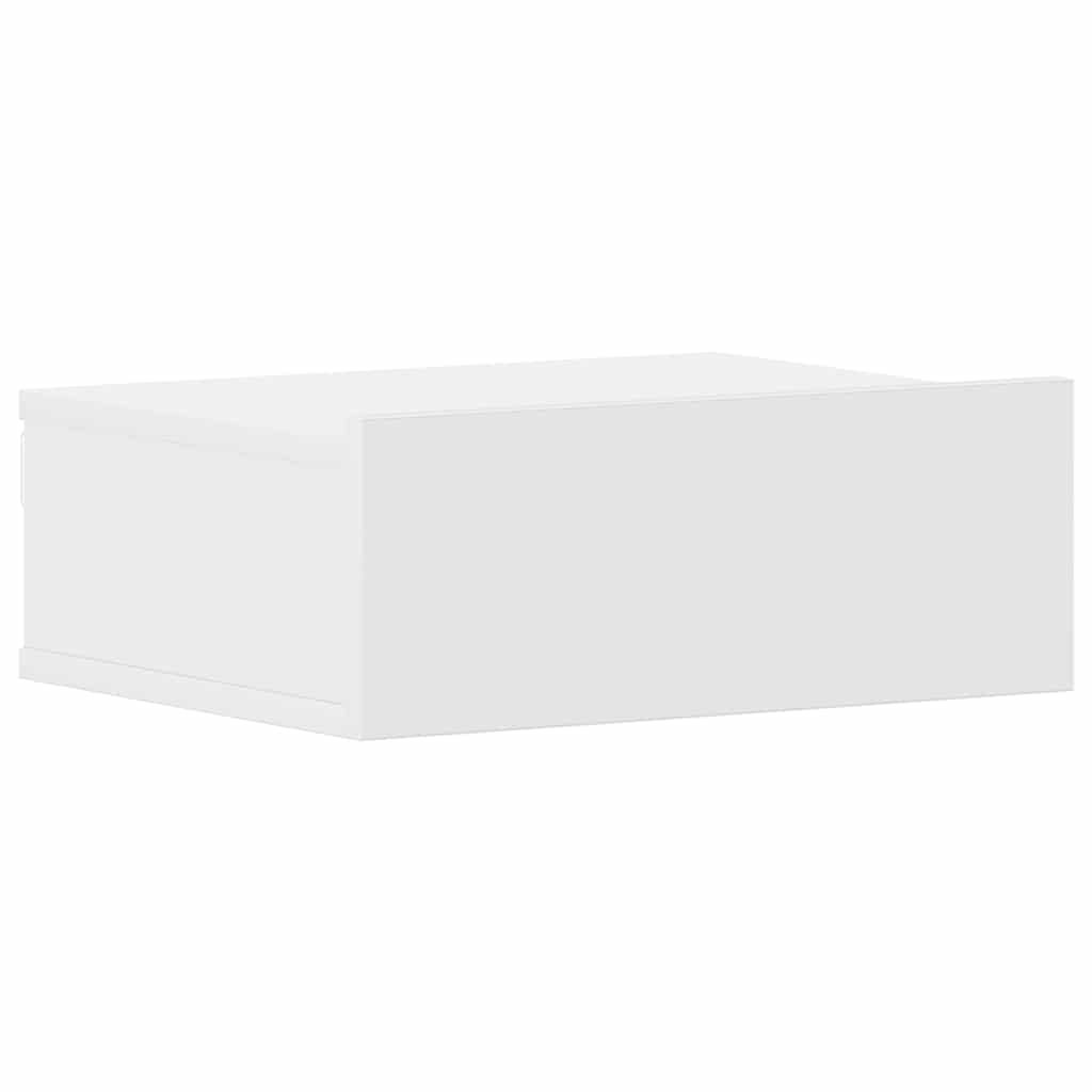 Flytende nattbord 2 stk hvit 40x30x15 cm konstruert tre