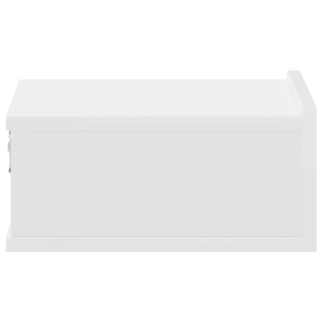 Flytende nattbord 2 stk hvit 40x30x15 cm konstruert tre