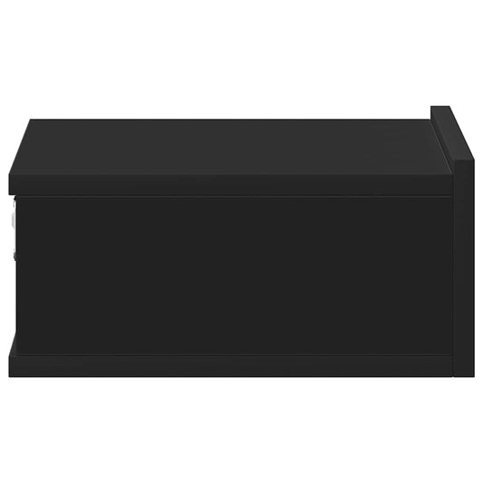 Flytende nattbord 2 stk svart 40x30x15 cm konstruert tre