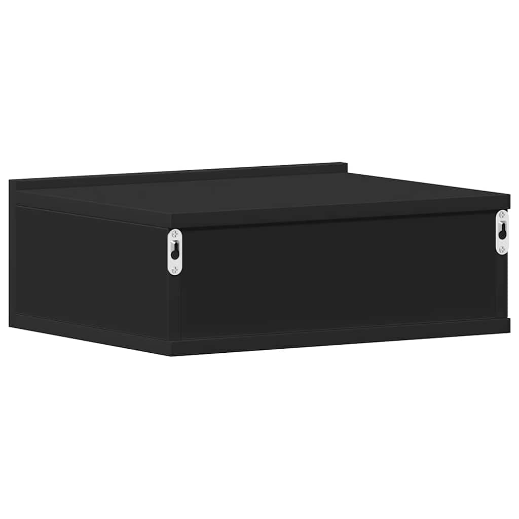 Flytende nattbord 2 stk svart 40x30x15 cm konstruert tre