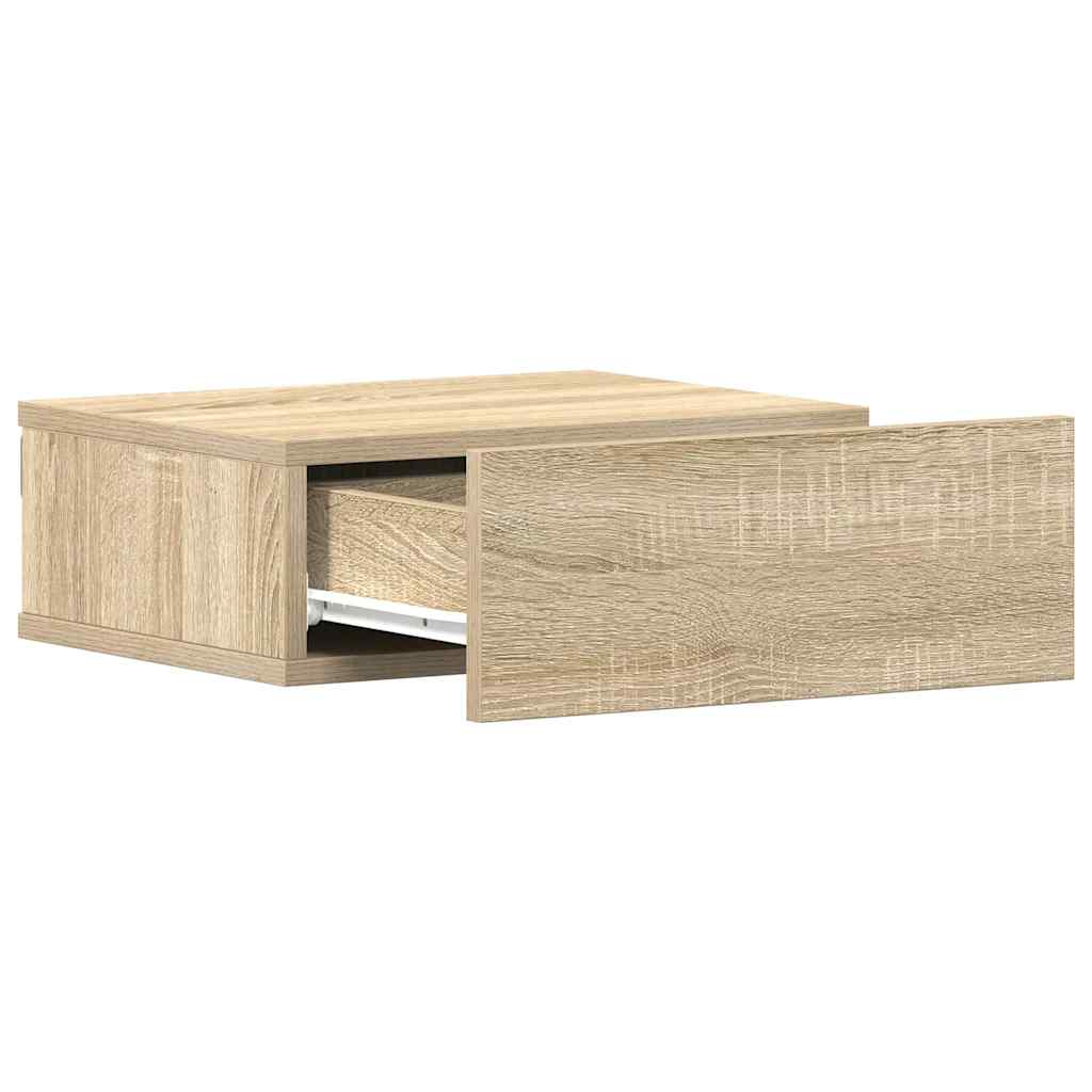 Flytende nattbord sonoma eik 40x30x15 cm konstruert tre