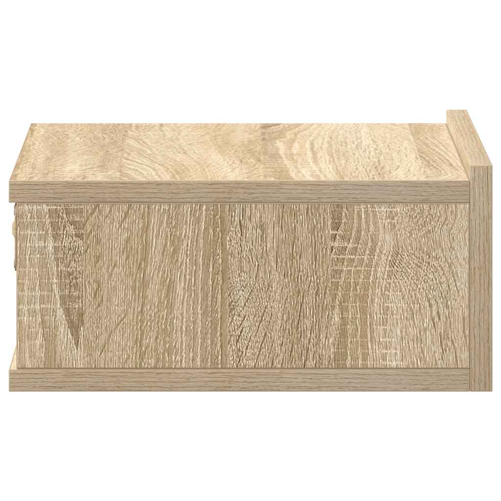 Flytende nattbord 2 stk sonoma eik 40x30x15 cm konstruert tre