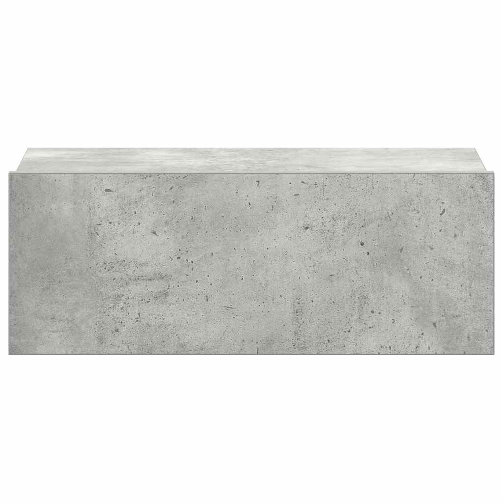 Flytende nattbord betonggrå 40x30x15 cm konstruert tre