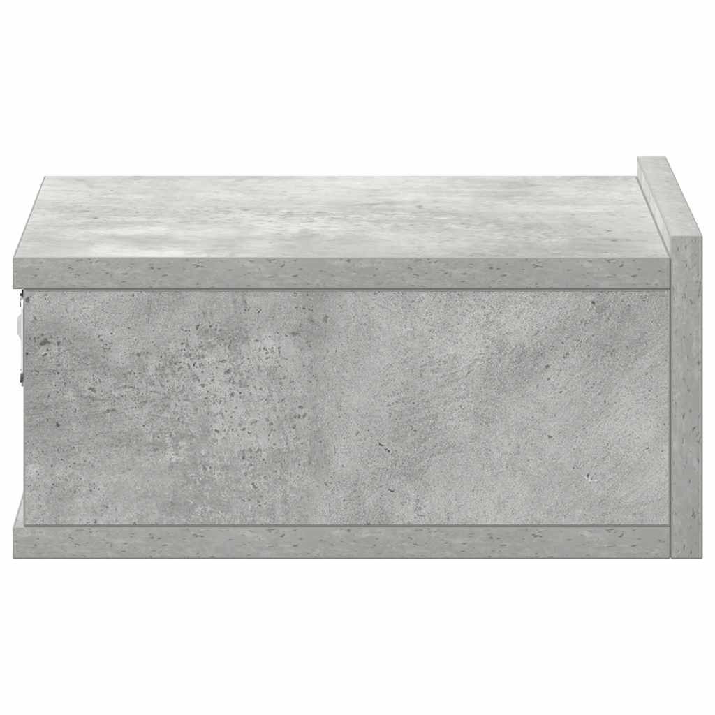 Flytende nattbord 2 stk betonggrå 40x30x15 cm konstruert tre