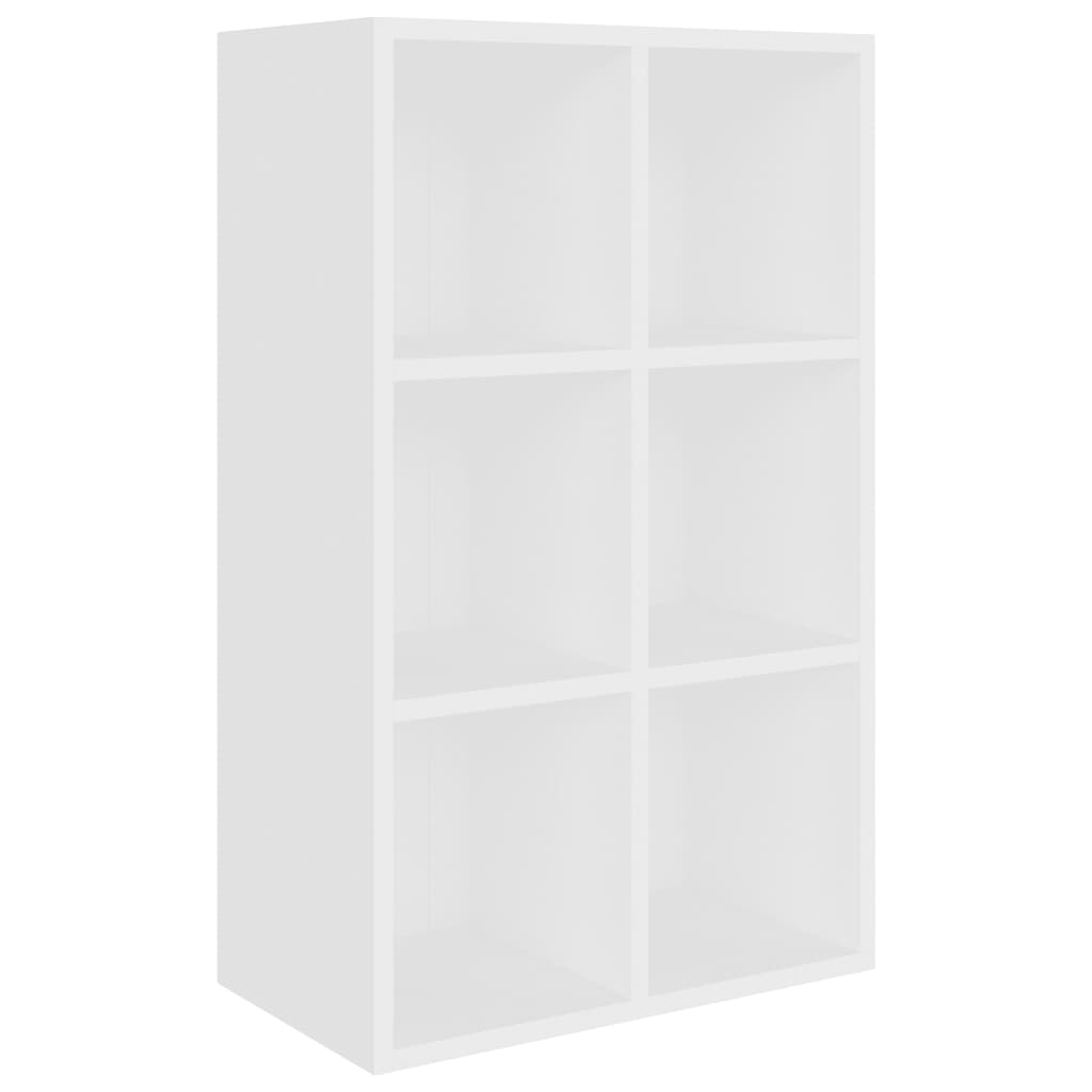 Bokhylle/skjenk hvit 66x30x98 cm konstruert tre