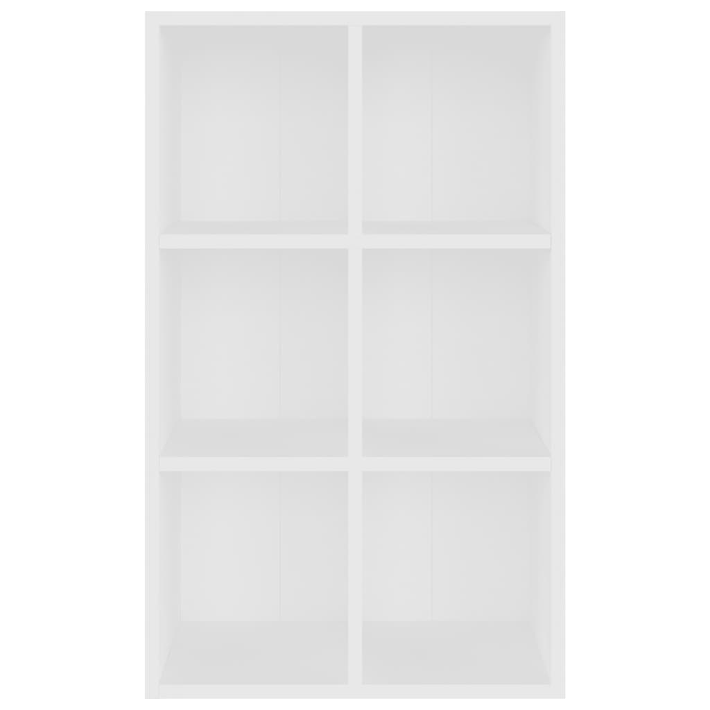 Bokhylle/skjenk hvit 66x30x98 cm konstruert tre