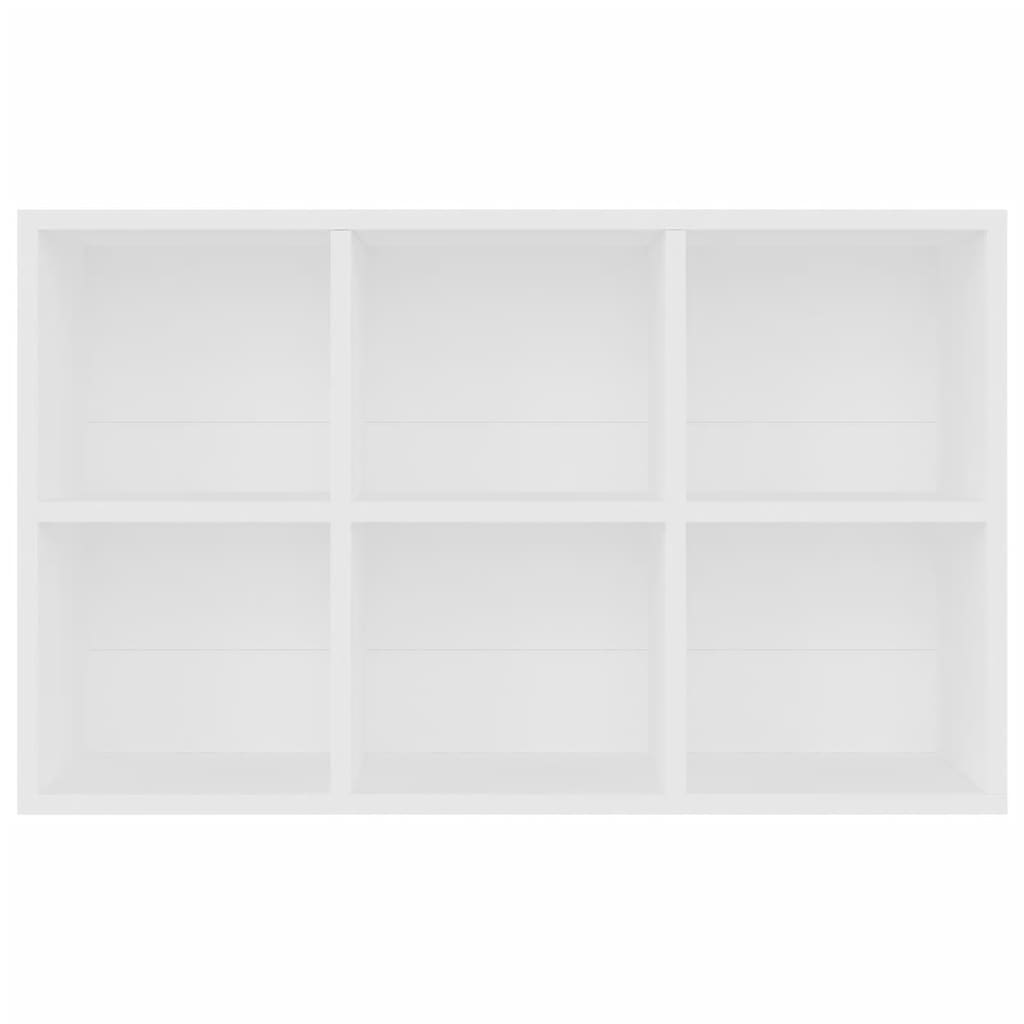 Bokhylle/skjenk hvit 66x30x98 cm konstruert tre