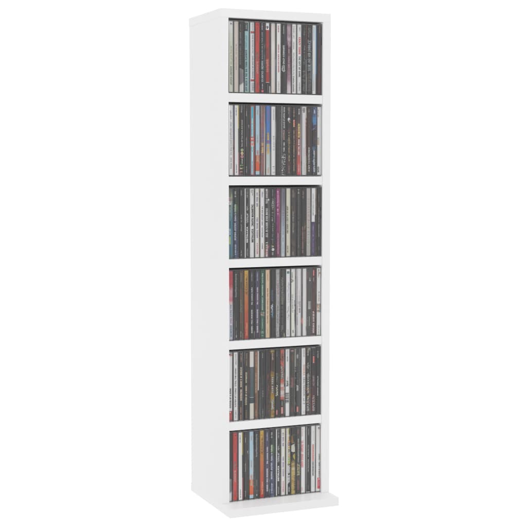 CD-skap hvit 21x20x88 cm konstruert tre