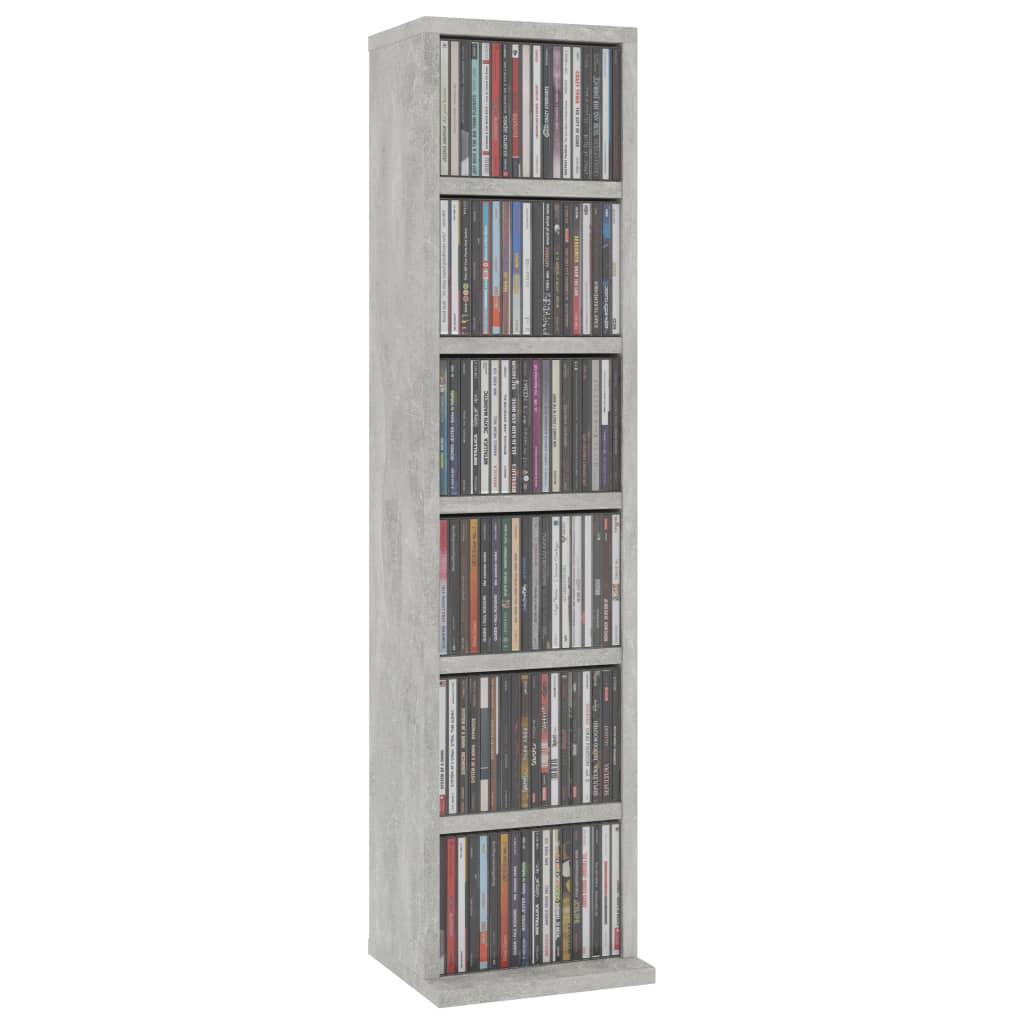 CD-skap betonggrå 21x20x88 cm konstruert tre