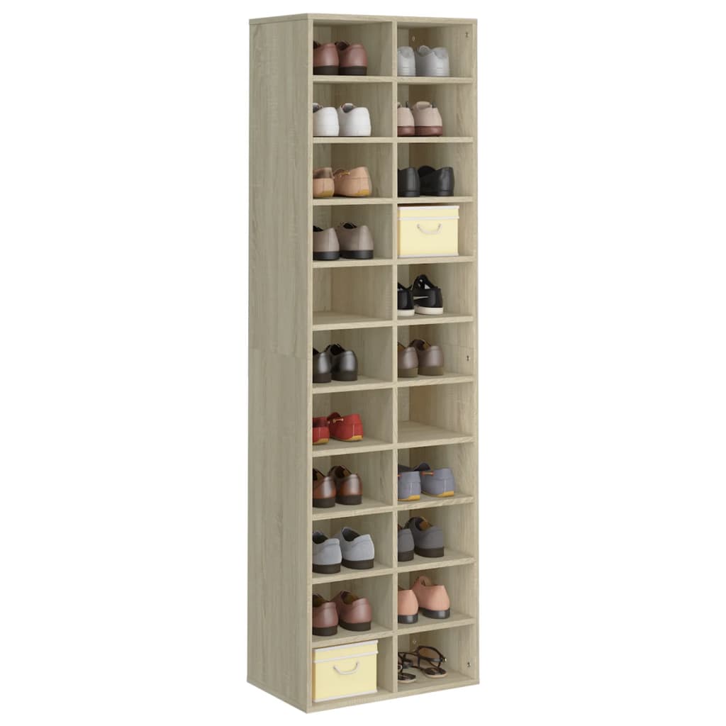 Skoskap sonoma eik 54x34x183 cm sponplate vidaXL
