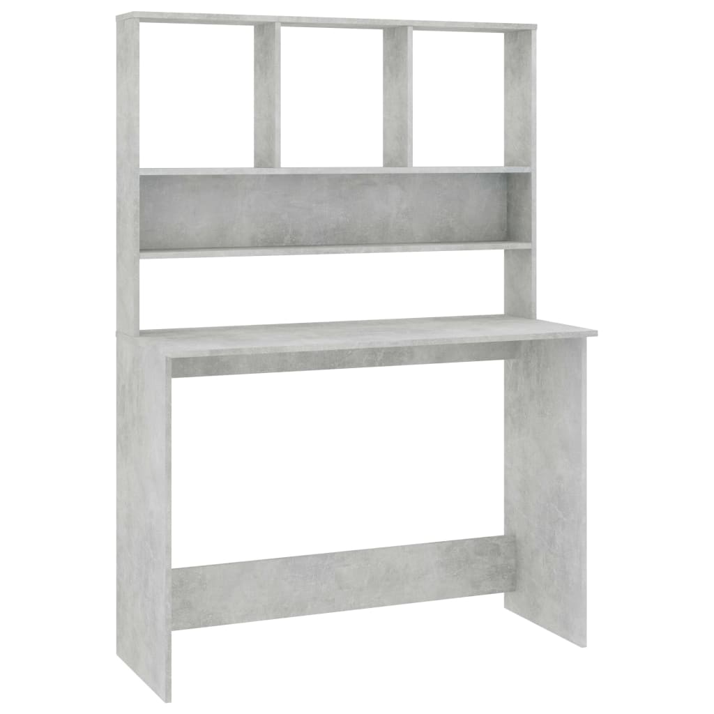 Skrivebord med hyller betonggrå 110x45x157 cm sponplate vidaXL
