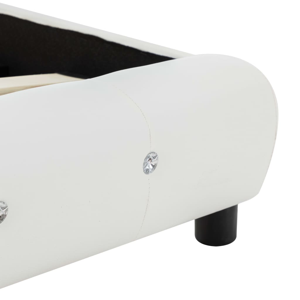 Sengeramme uten Madrass Hvit imitert skinn 135x190 cm