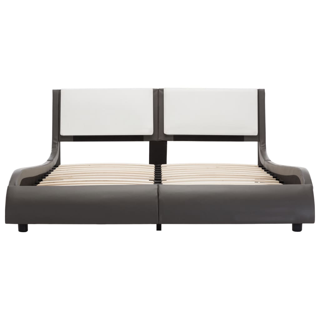 Sengeramme med LED uten madrass grå og hvit 120x190 cm