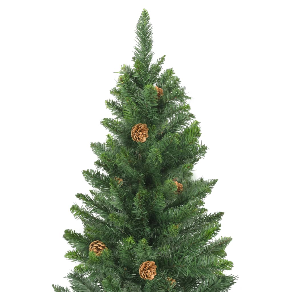 Kunstig juletre med furukongler grønn 210 cm