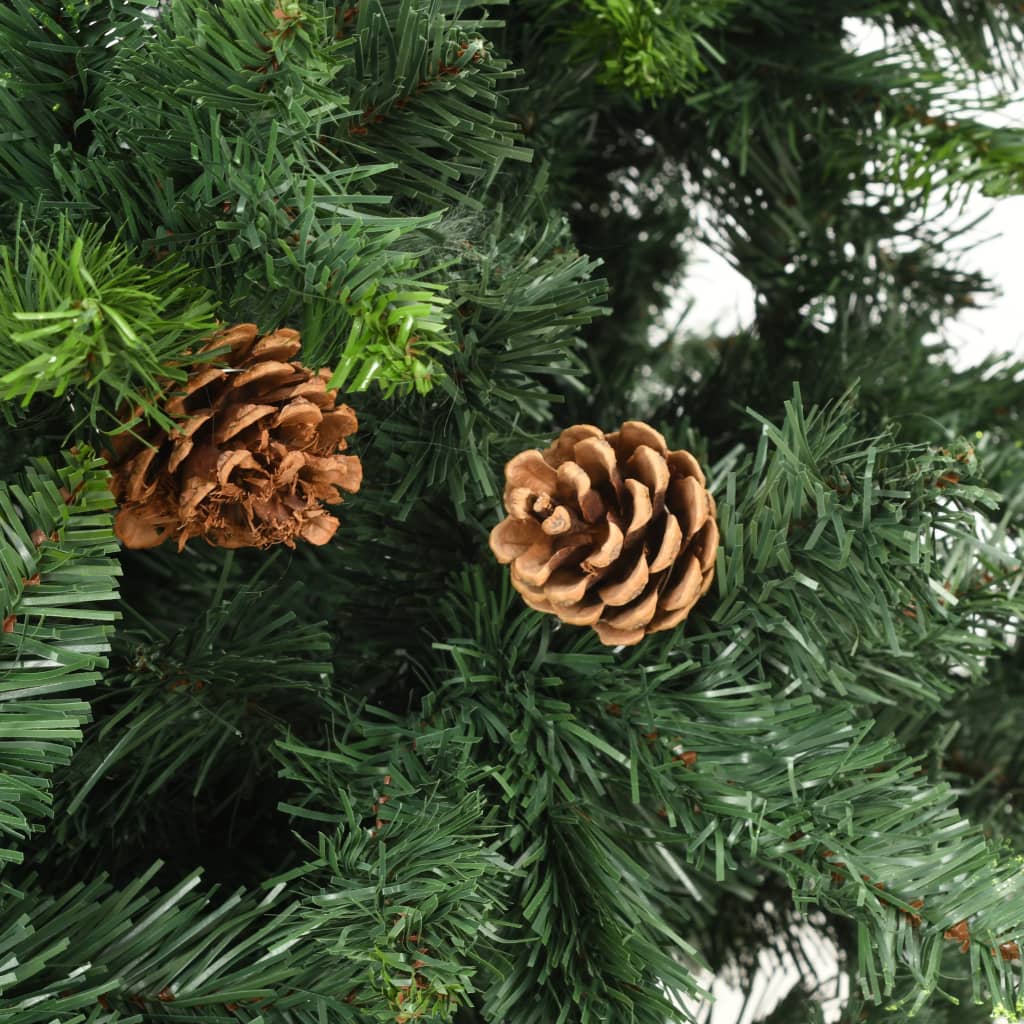 Kunstig juletre med furukongler grønn 210 cm