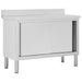 Arbeidsbord med skyvedører 120x50x(95-97) cm rustfritt stål vidaXL