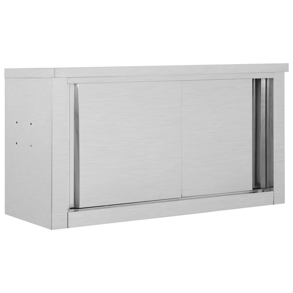 Kjøkkenskap vegg med skyvedører 90x40x50 cm rustfritt stål vidaXL