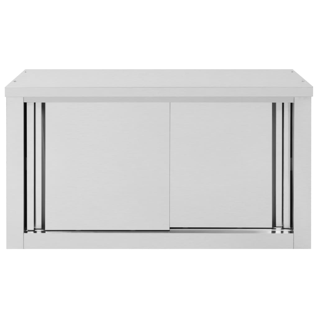 Kjøkkenskap vegg med skyvedører 90x40x50 cm rustfritt stål vidaXL
