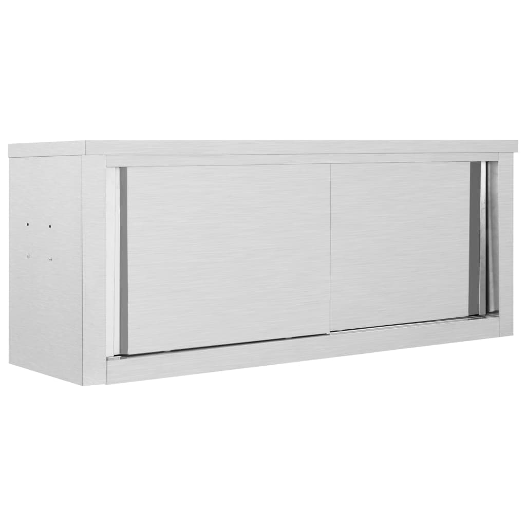 Kjøkkenskap vegg med skyvedører 120x40x50 cm rustfritt stål vidaXL