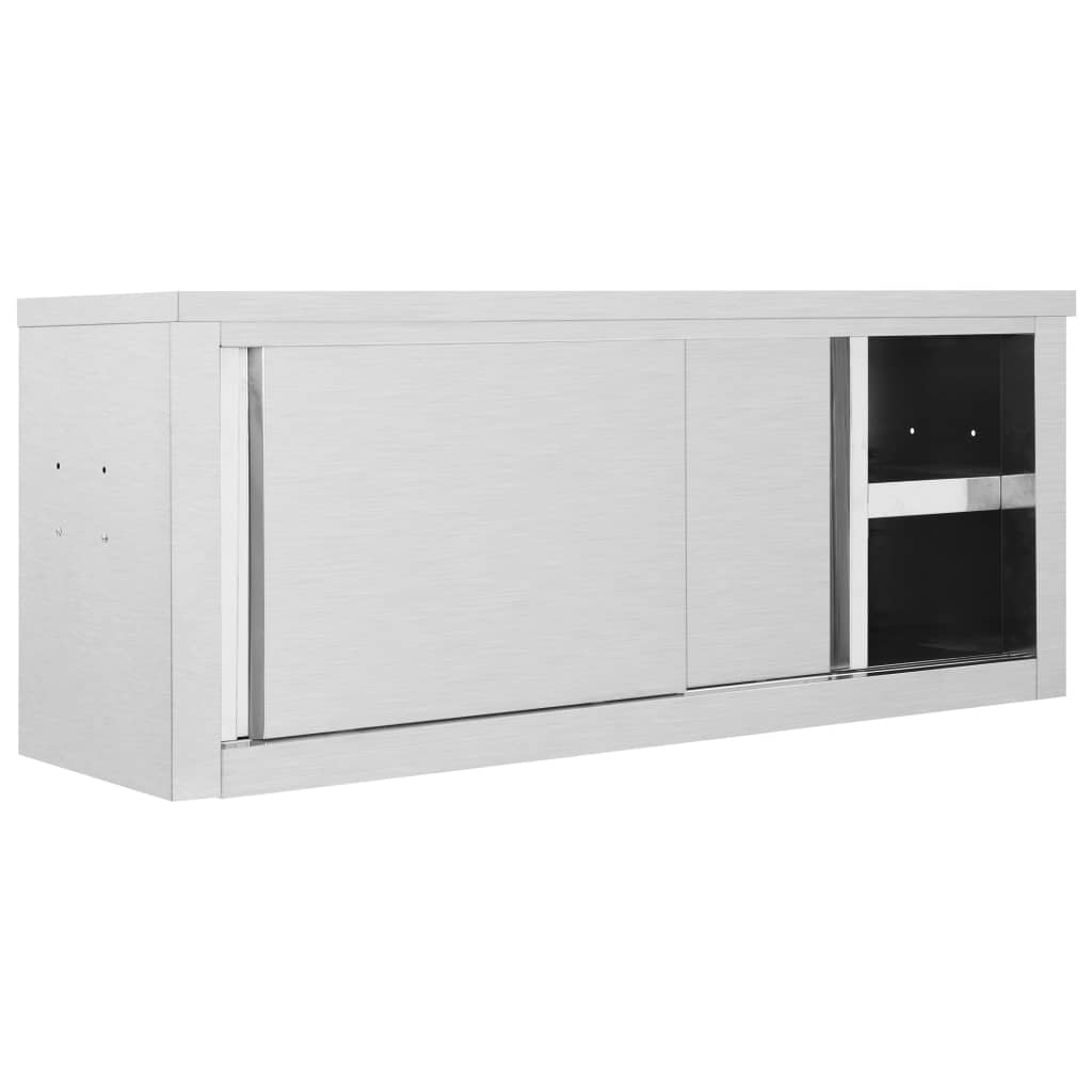 Kjøkkenskap vegg med skyvedører 120x40x50 cm rustfritt stål vidaXL