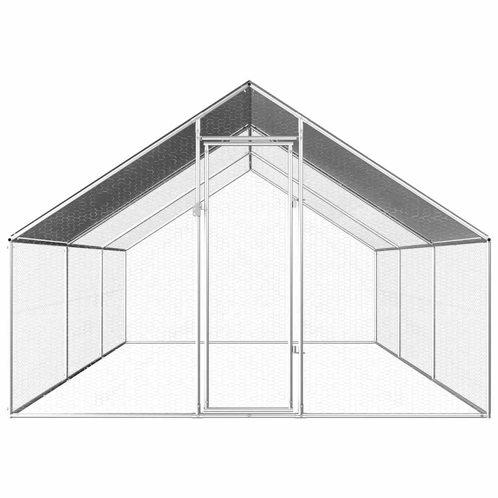 Utendørs hønsehus 2,75x6x1,92 galvanisert stål