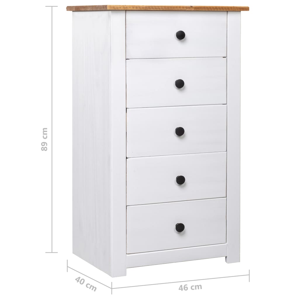 Skjenk hvit 46x40x89 cm furu Panama Range