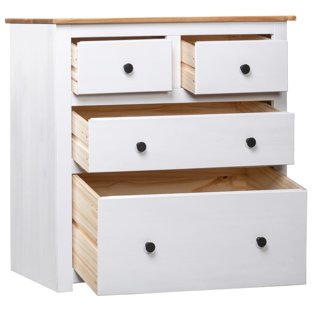 Skjenk hvit 80x40x83 cm furu Panama Range
