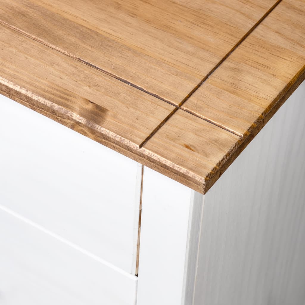 Sideskap hvit 80x40x73 cm furu Panama Range