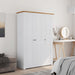Garderobeskap 3 dører hvit 118x50x171,5 cm furu Panama Range