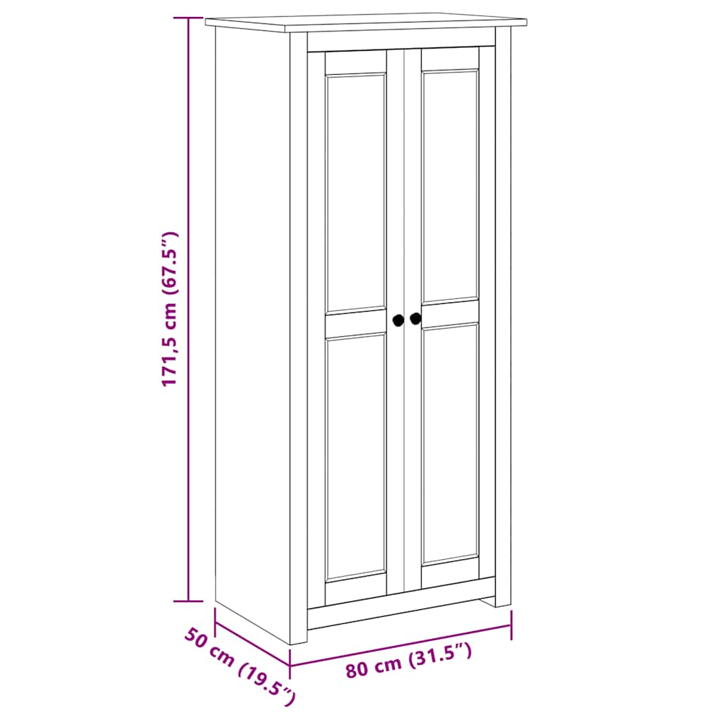 Garderobeskap 80x50x171,5 cm furu Panama Range vidaXL