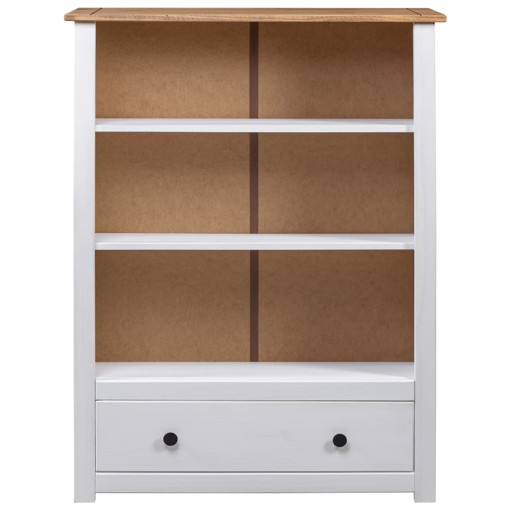 Bokhylle hvit 80x35x110 cm heltre furu Panama Range