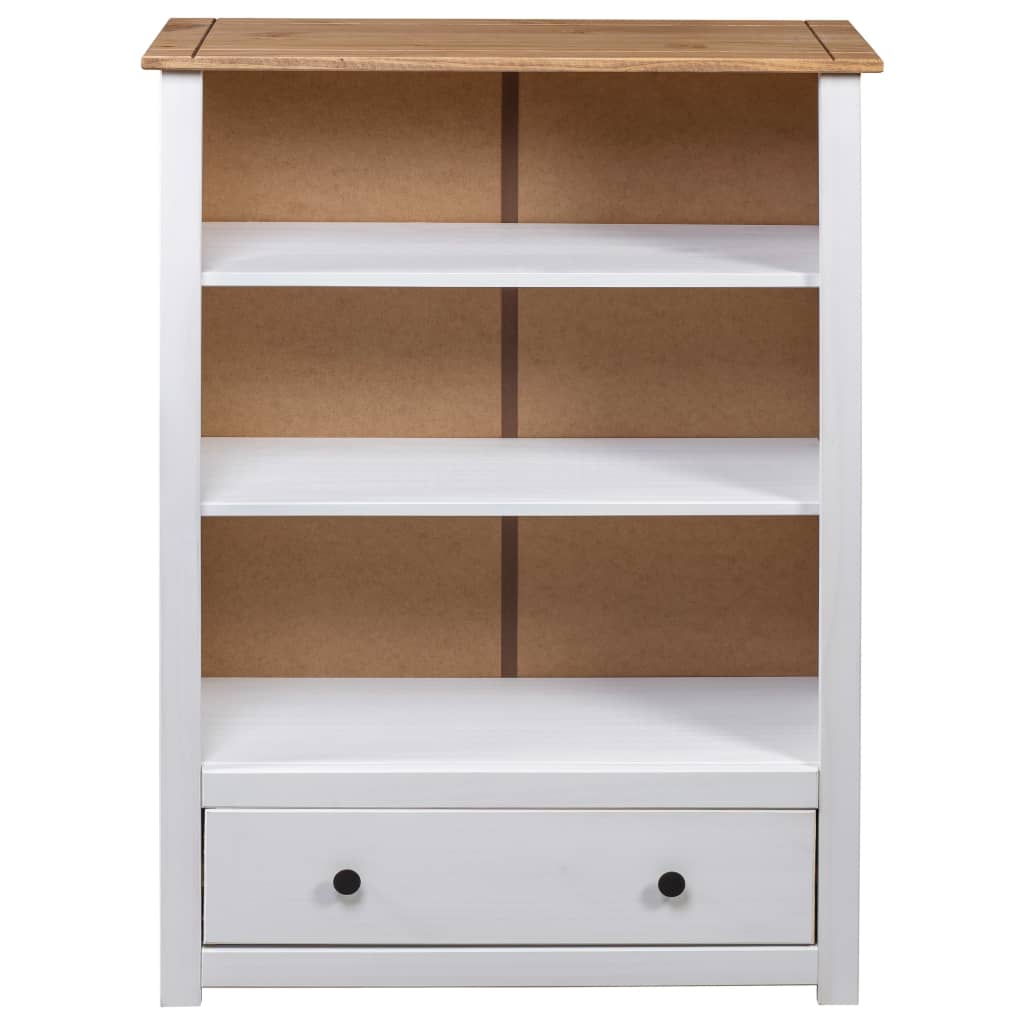 Bokhylle hvit 80x35x110 cm heltre furu Panama Range