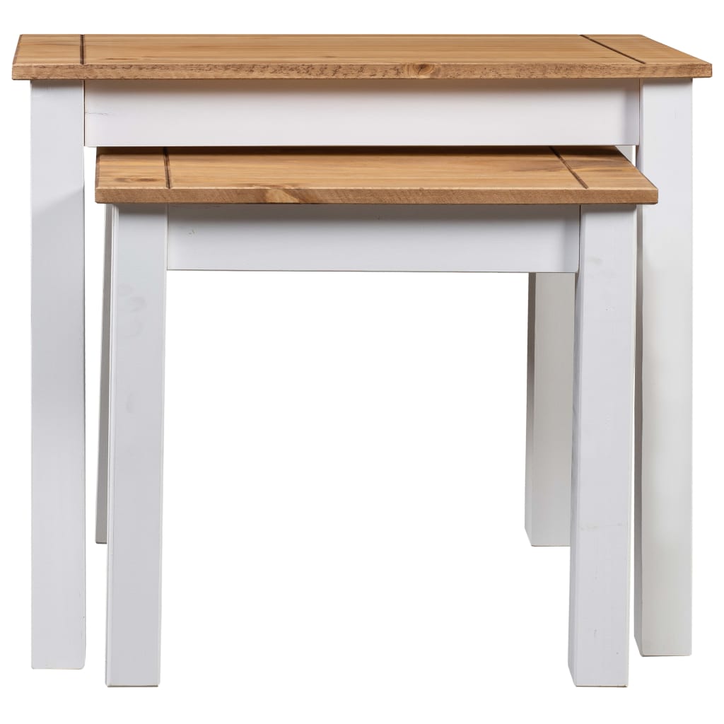 Stablebord 2 stk hvit heltre furu Panama Range