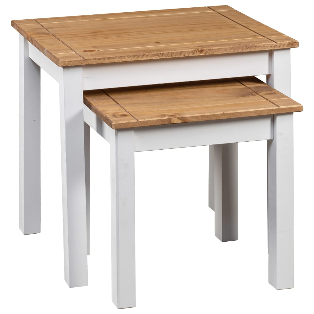 Stablebord 2 stk hvit heltre furu Panama Range