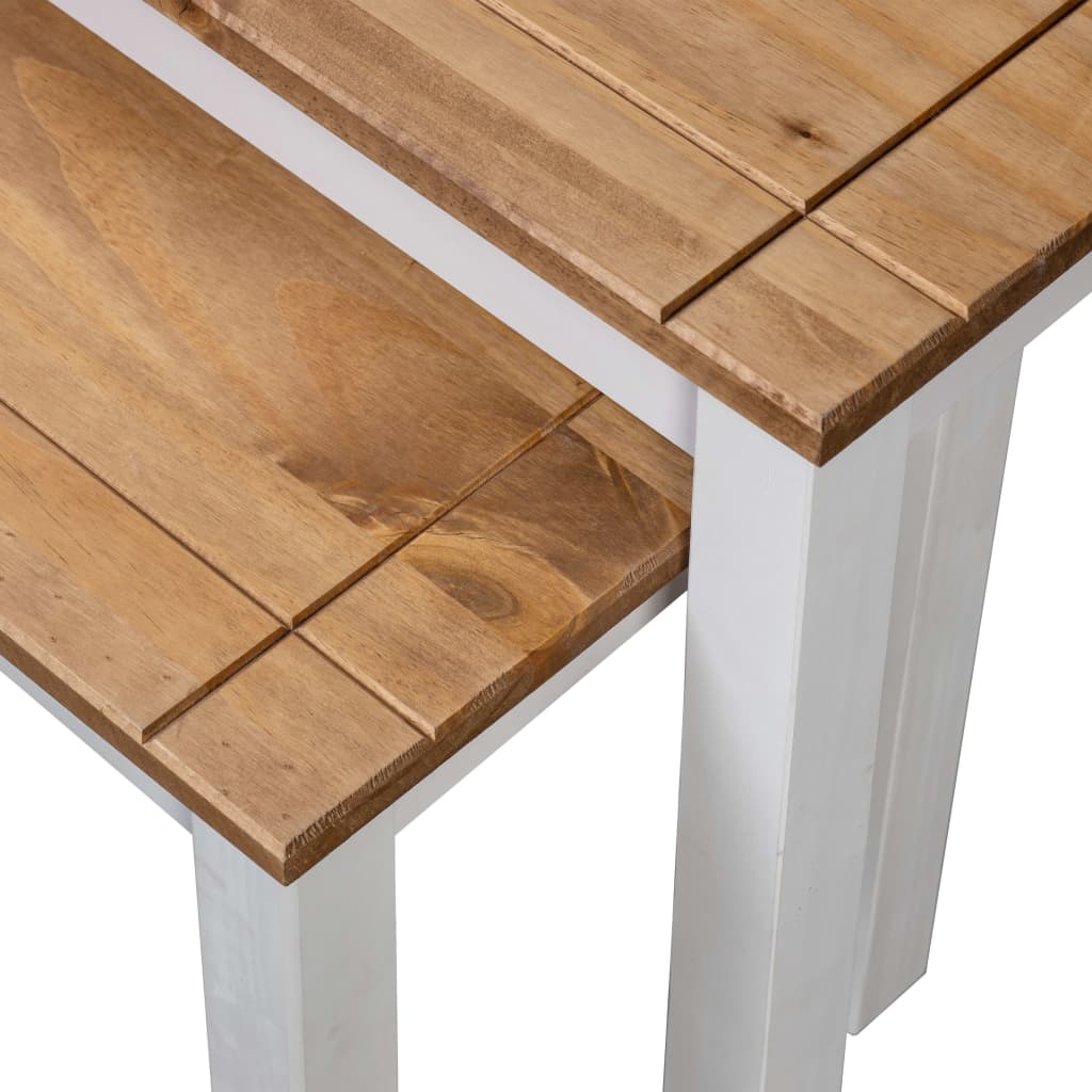Stablebord 2 stk hvit heltre furu Panama Range