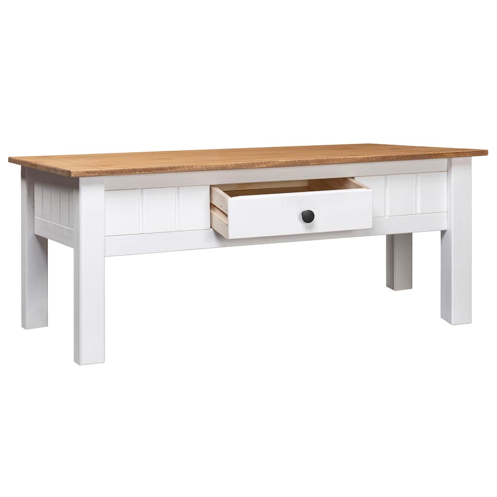 Salongbord hvit 100x60x43,5 cm heltre furu Panama Range