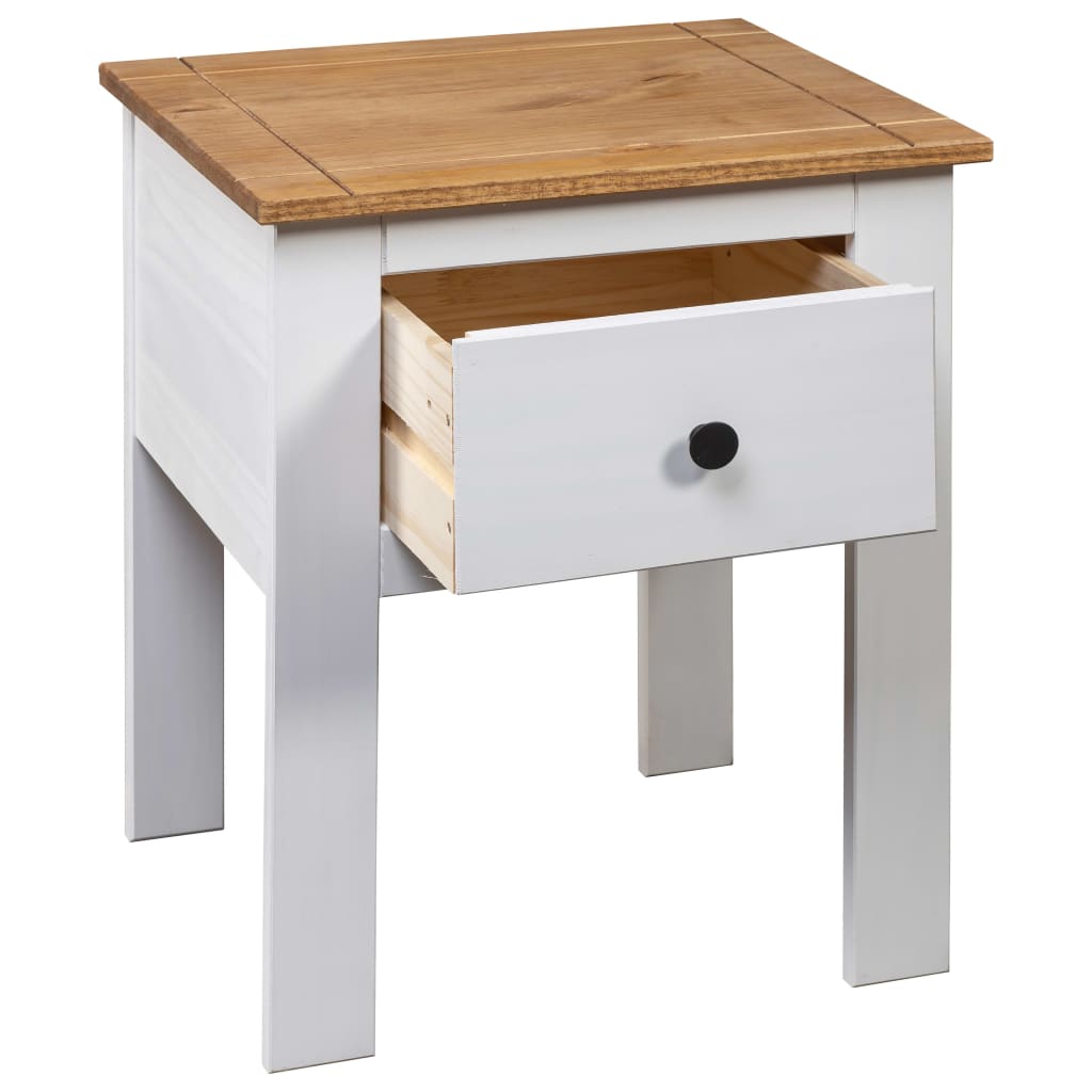 Nattbord hvit 46x40x57 cm furu Panama Range