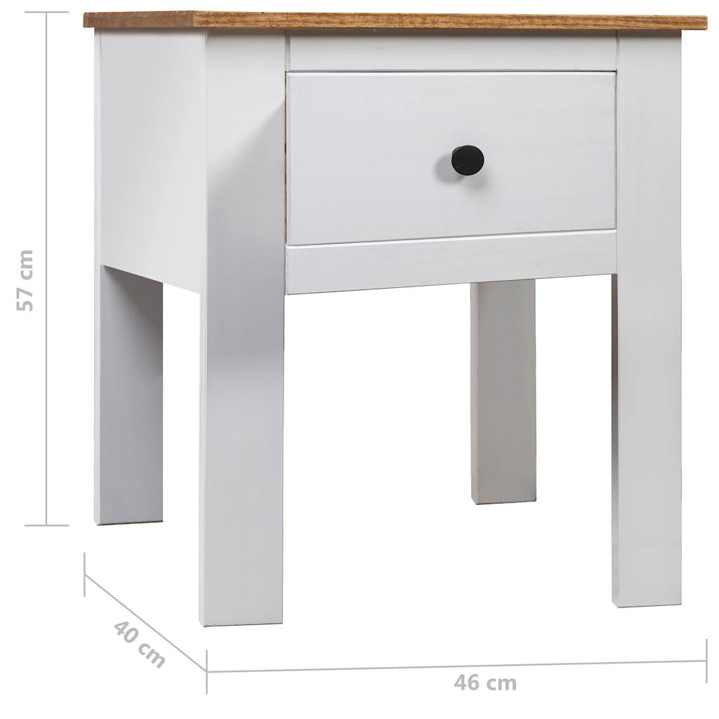 Nattbord hvit 46x40x57 cm furu Panama Range