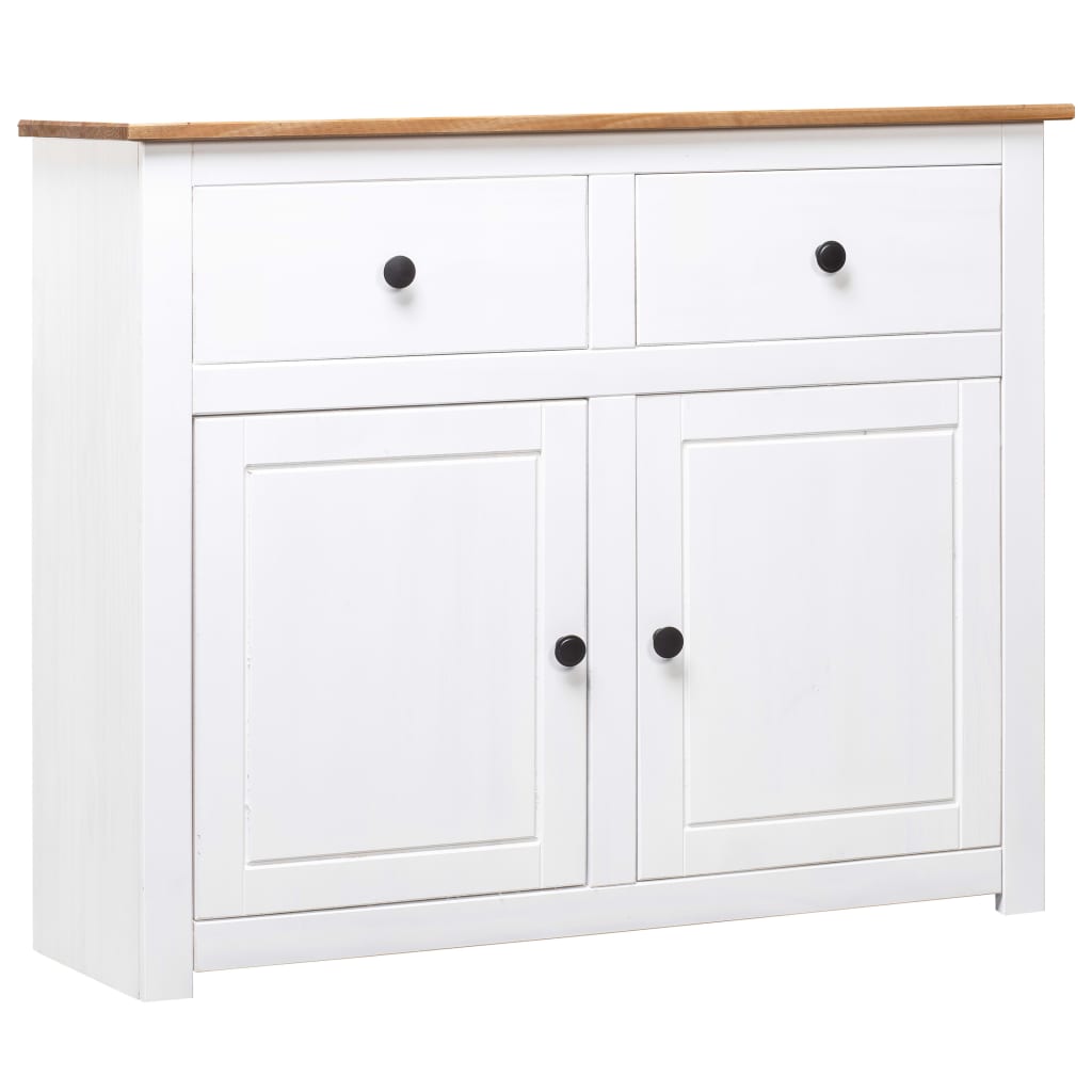 Skjenk hvit 93x40x80 cm heltre furu Panama Range