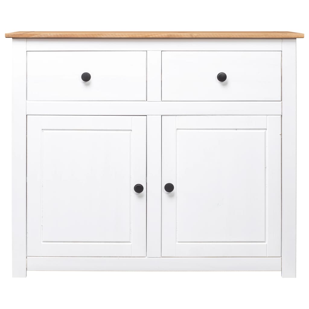 Skjenk hvit 93x40x80 cm heltre furu Panama Range