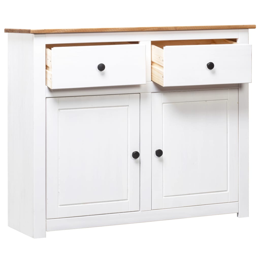 Skjenk hvit 93x40x80 cm heltre furu Panama Range