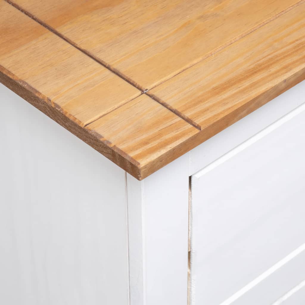 Skjenk hvit 93x40x80 cm heltre furu Panama Range