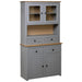 Highboard grå 93x40,5x180 cm heltre furu Panama Range