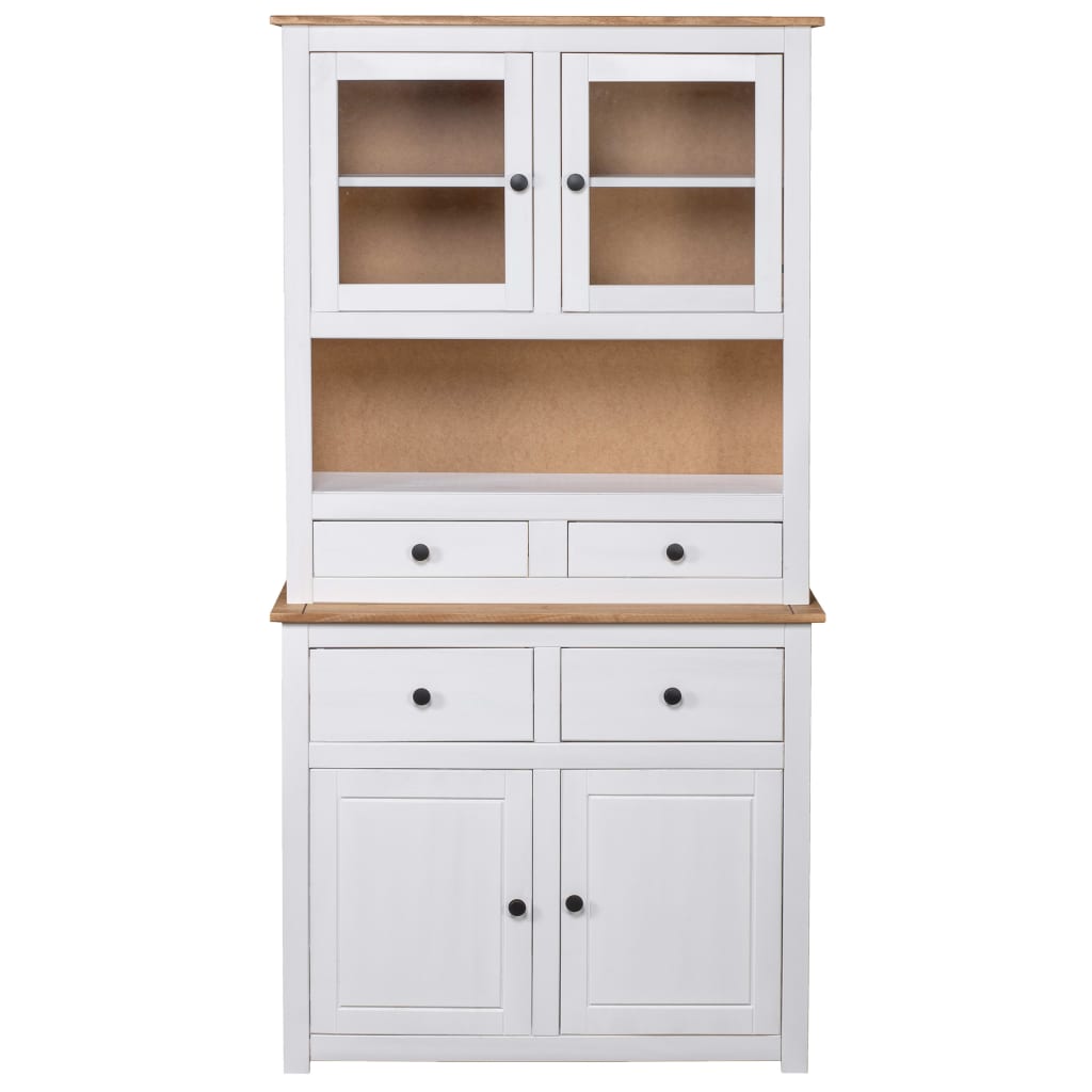 Highboard hvit 93x40,5x180 cm heltre furu Panama Range
